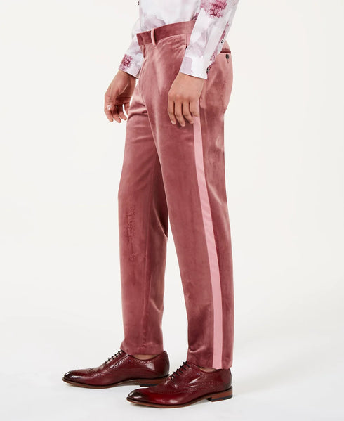 INC Men's Slim-Fit Velvet Pants Pink Size 32 X 32